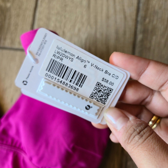 Lululemon Align V-Neck Bra A/B Pow Pink Size 6 NEW Nulu Light Support - Picture 3 of 4